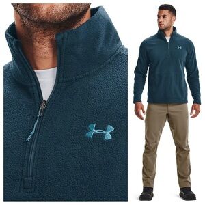 Under Armour Pullover Half Zip Fleece XL Teal Athleisure Comfy